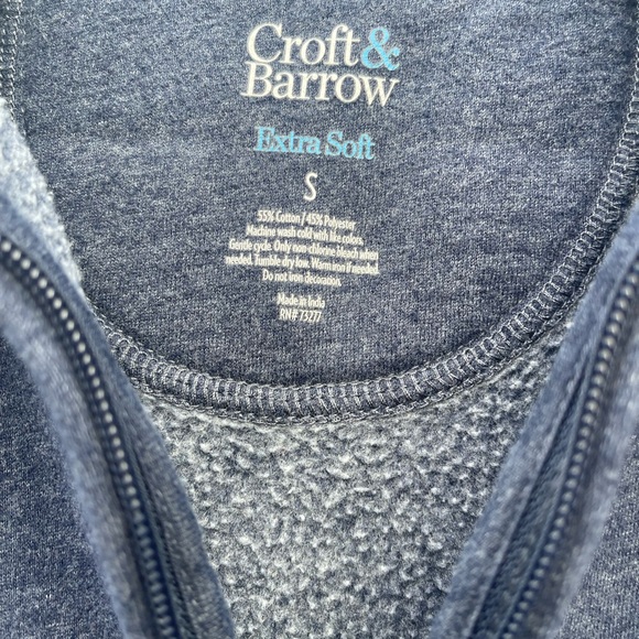 Croft & Barrow Men's Navy Zip-Up Sweater Size Small - Picture 2 of 3